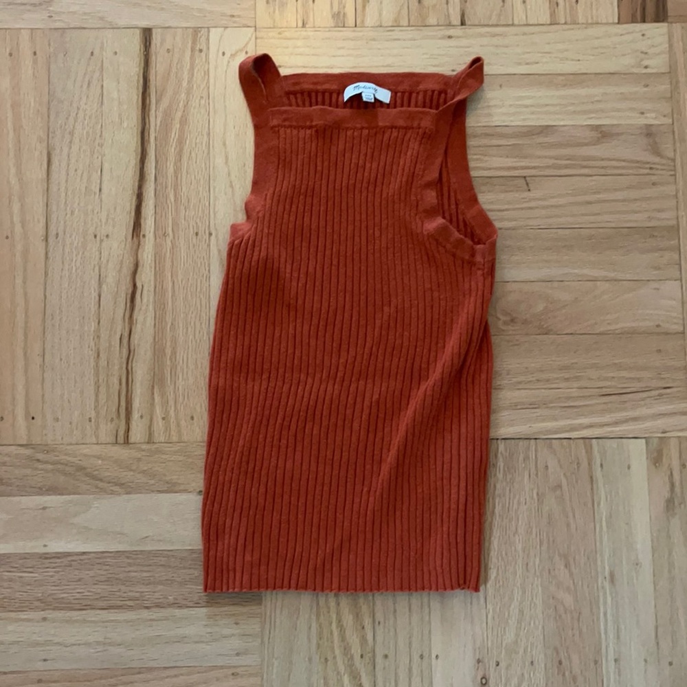 Madewell ribbed rust tank top